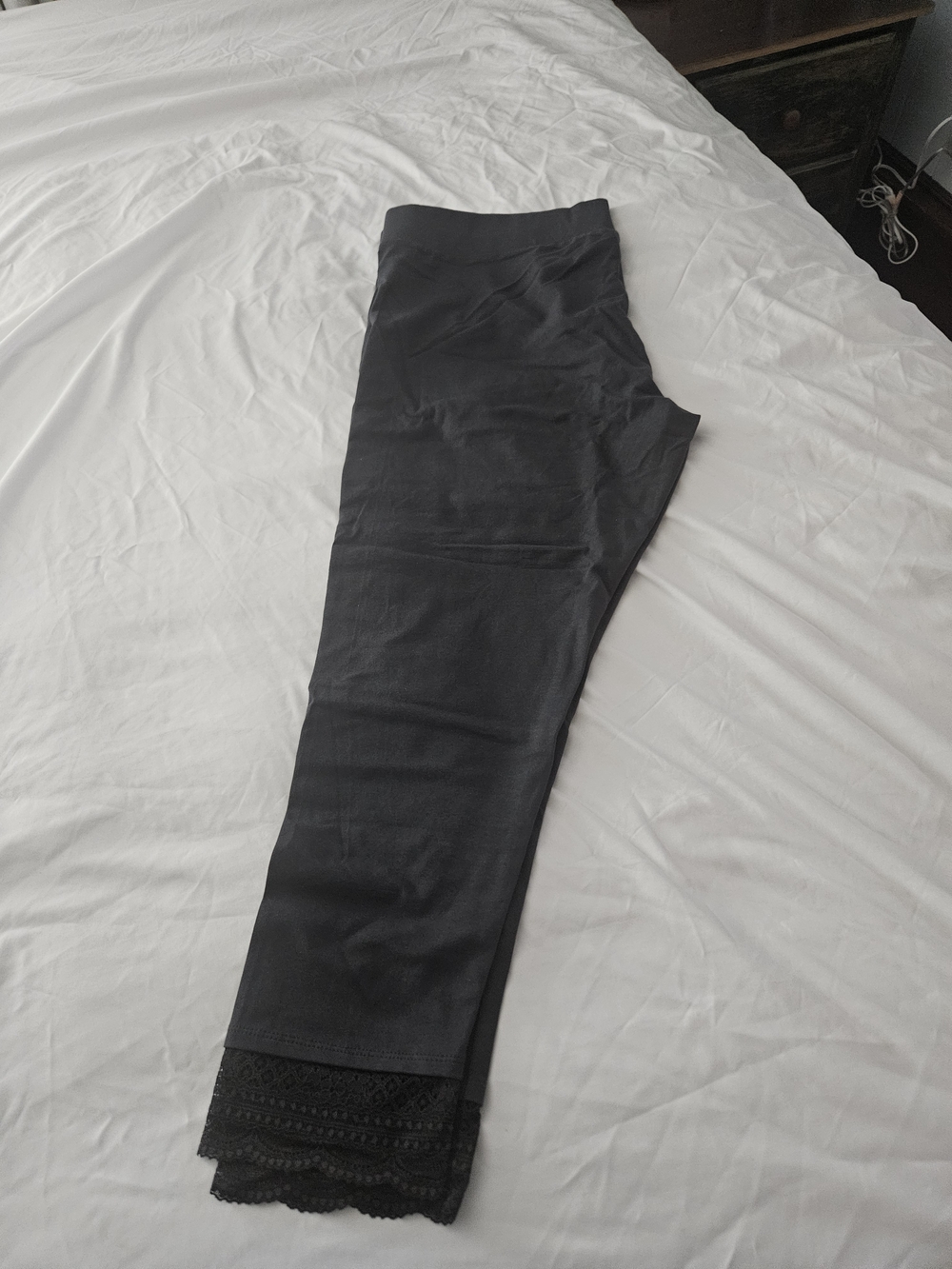 LOGO Layers by Lori Goldstein Regular Lace Hem Ankle Leggings Sz 2X NWOT - Picture 3 of 5